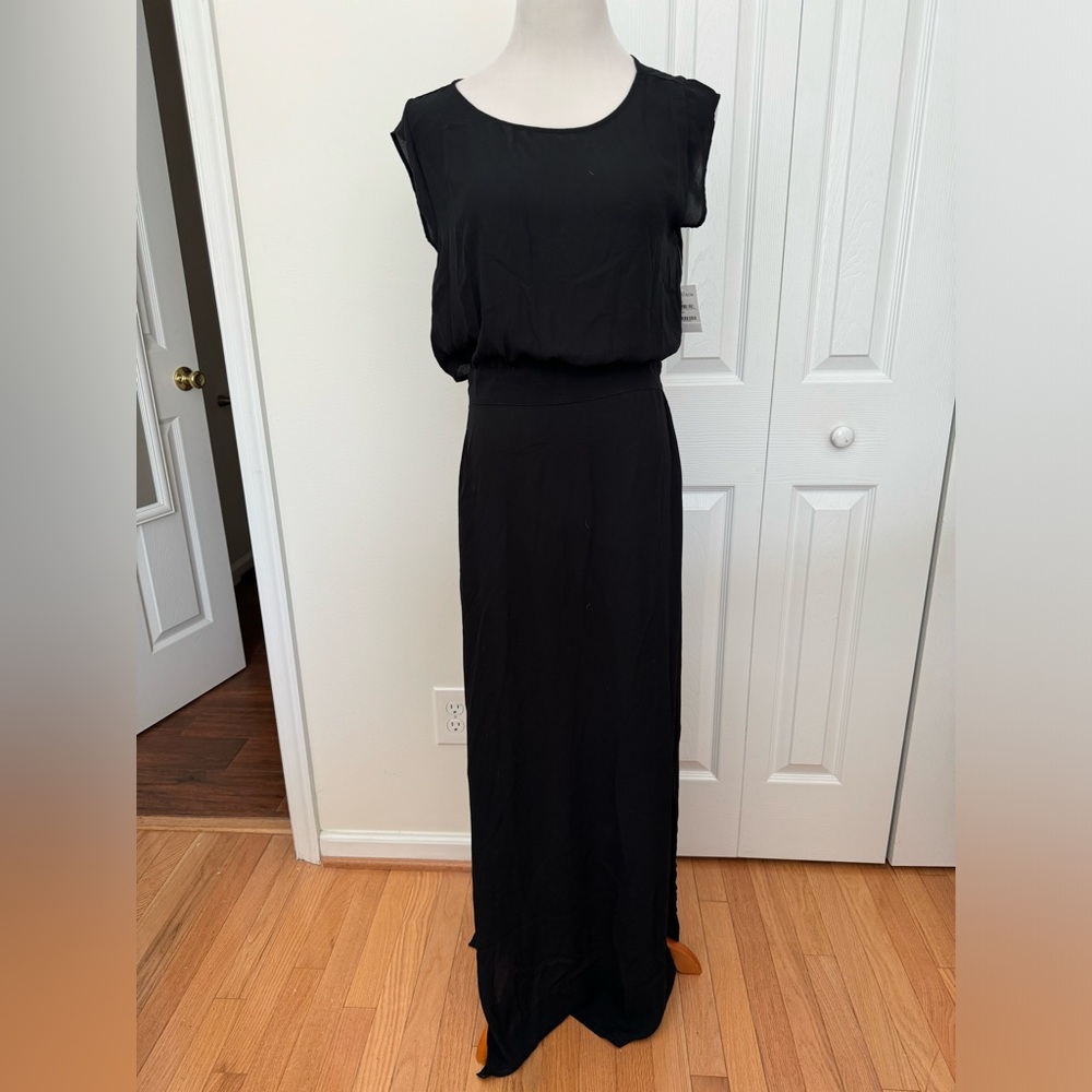 Black Maxi Dress, NWT, 1/2 open Back, Waist Zipper, Leith (Nordstroms)